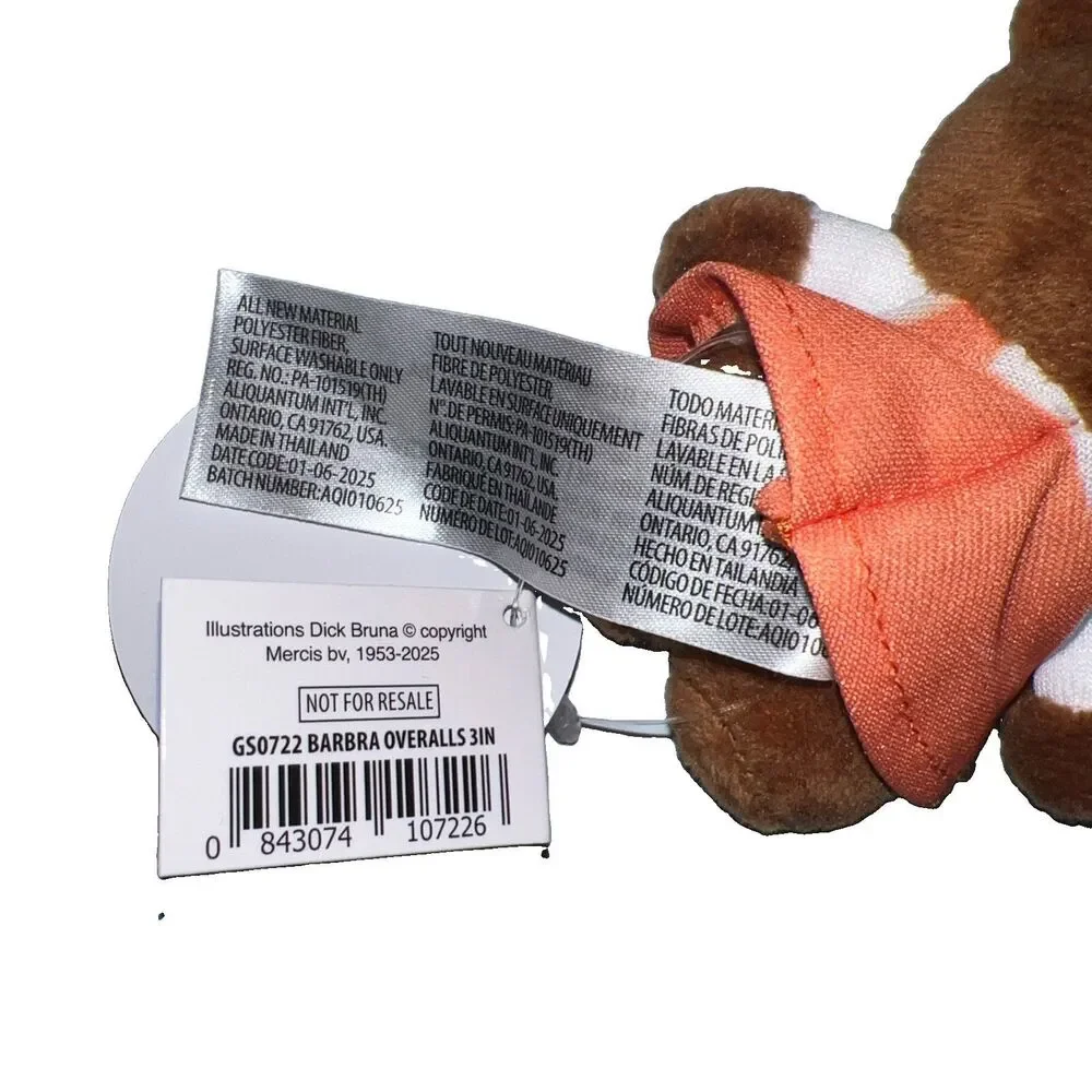 Barbara Bear From Miffy Collection 3” Plush Keychain Round1 Exclusive